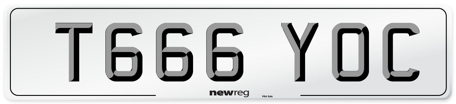 T666 YOC Number Plate from New Reg